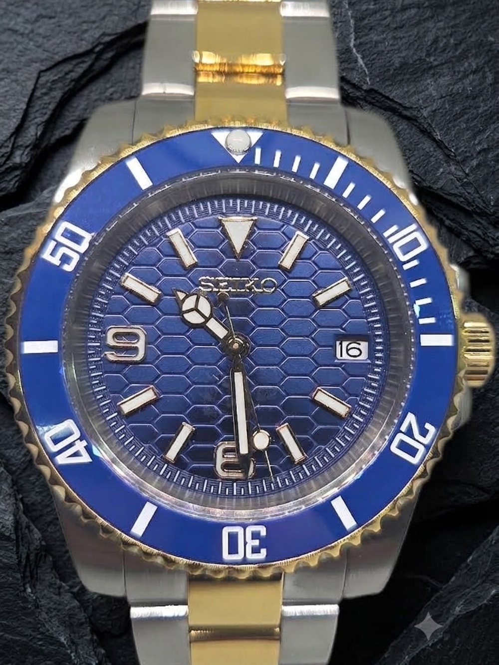 Custom 40mm Automatic Seiko Mod Watch Bluesy Style NH35